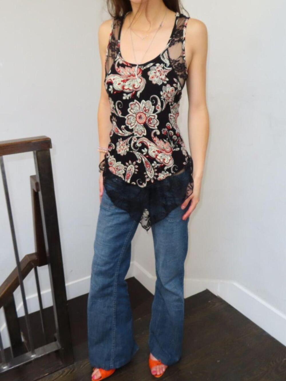 Papaya Women's Black and Multi Vests-tanks-cami